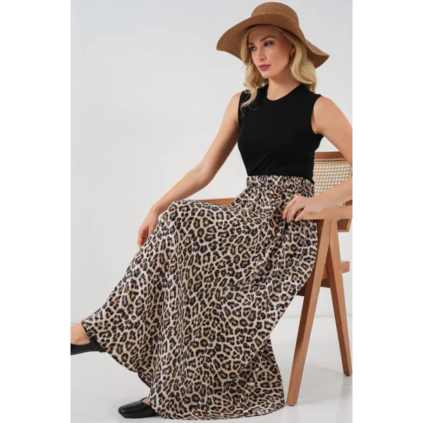 Uzun Ayrobin Etek 8050 - C. Kahverengi