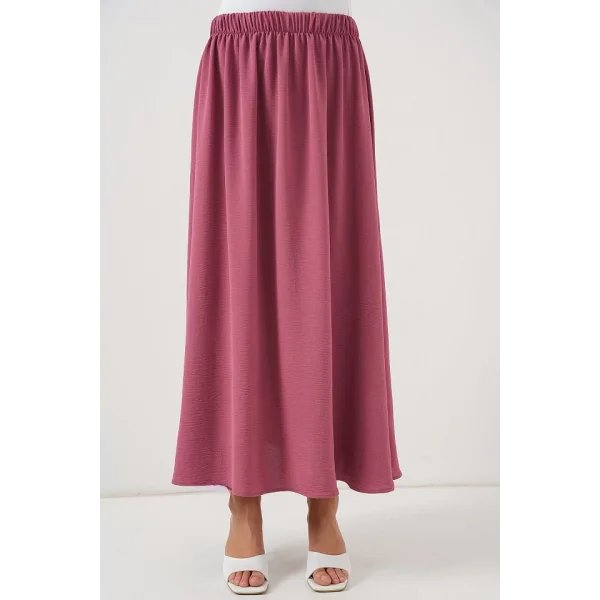 Uzun Ayrobin Etek 8050 - Gül Kurusu