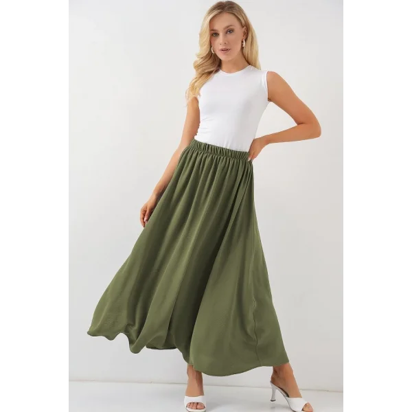 Uzun Ayrobin Etek 8050 - Haki