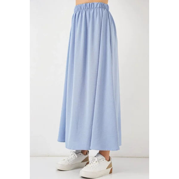Uzun Ayrobin Etek 8050 - Mavi