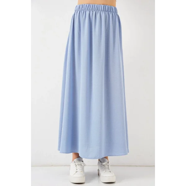 Uzun Ayrobin Etek 8050 - Mavi