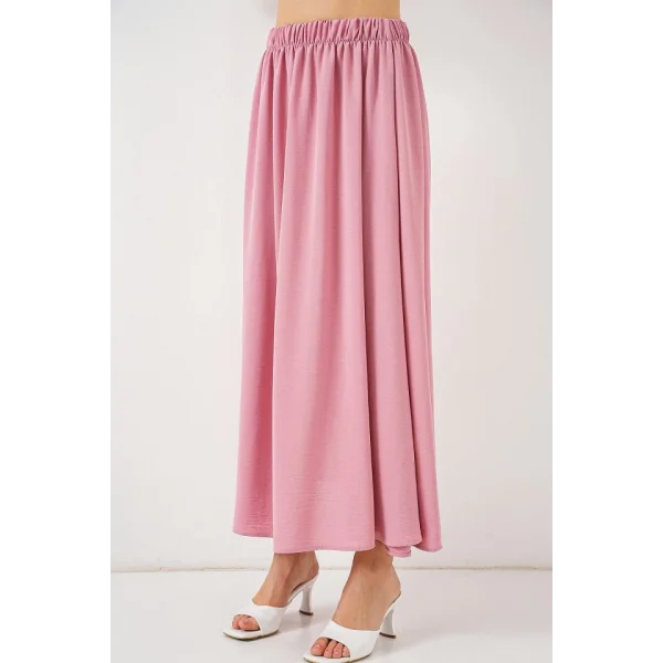 Uzun Ayrobin Etek 8050 - Pudra