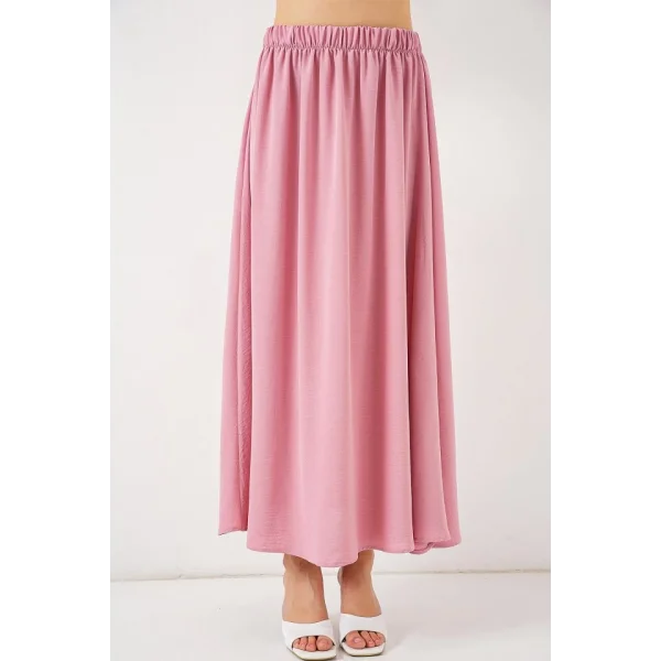 Uzun Ayrobin Etek 8050 - Pudra