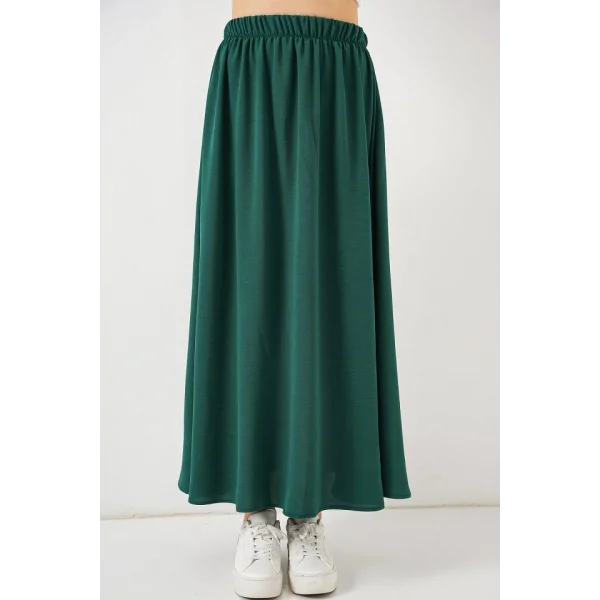 Uzun Ayrobin Etek 8050 - Zümrüt Yeşili