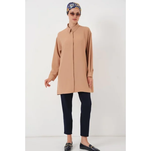 Uzun Gömlek Tunik 5945 - Bisküvi