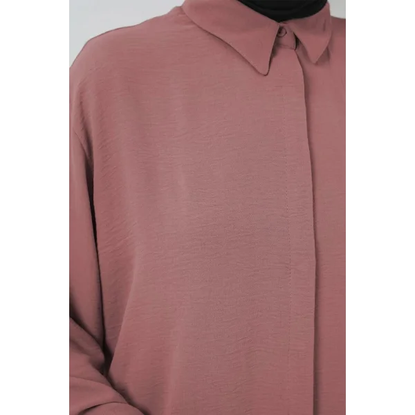 Uzun Gömlek Tunik 5945 - Pudra