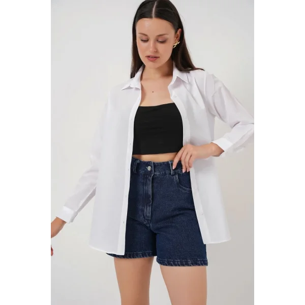 Uzun Kol Basic Gömlek 20279 - Beyaz