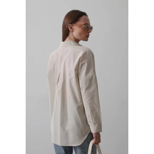Uzun Kol Gömlek - Bej