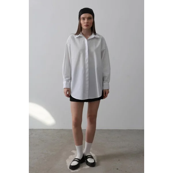 Uzun Kol Gömlek - Beyaz