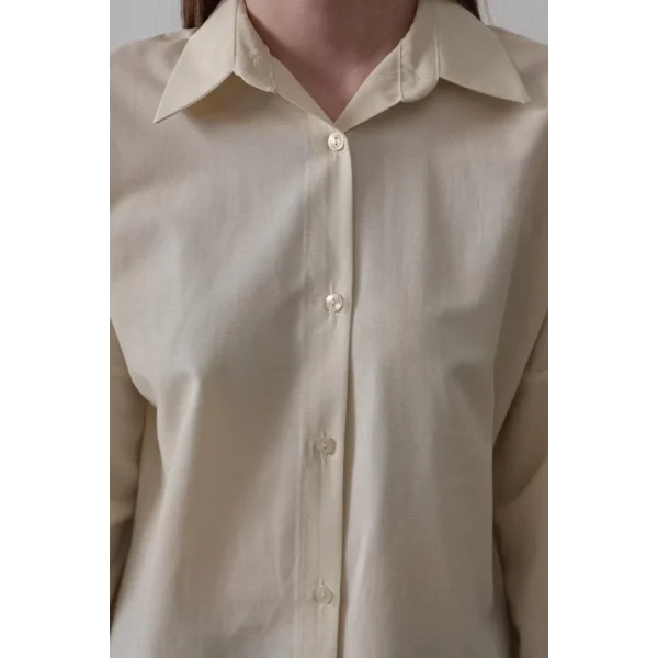 Uzun Kol Gömlek - Ekru