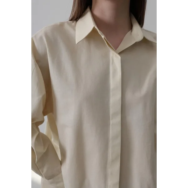 Uzun Kol Gömlek - Ekru