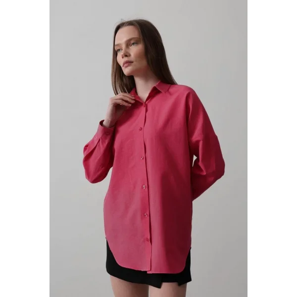 Uzun Kol Gömlek - Fuşya