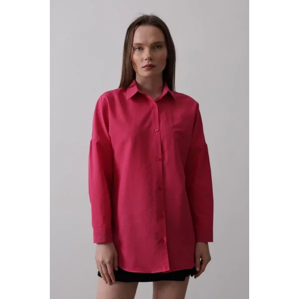Uzun Kol Gömlek - Fuşya