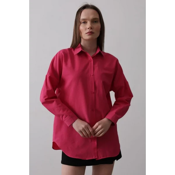Uzun Kol Gömlek - Fuşya