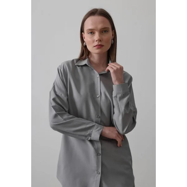 Uzun Kol Gömlek - Gri
