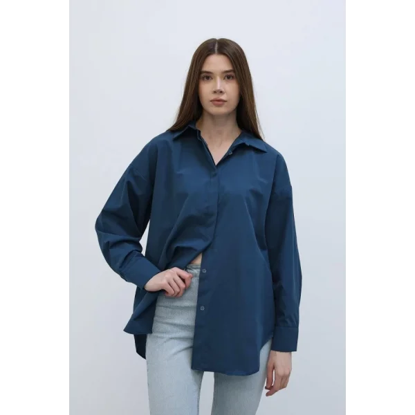 Uzun Kol Gömlek  İndigo