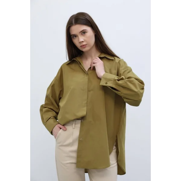 Uzun Kol Gömlek  Koyu Haki