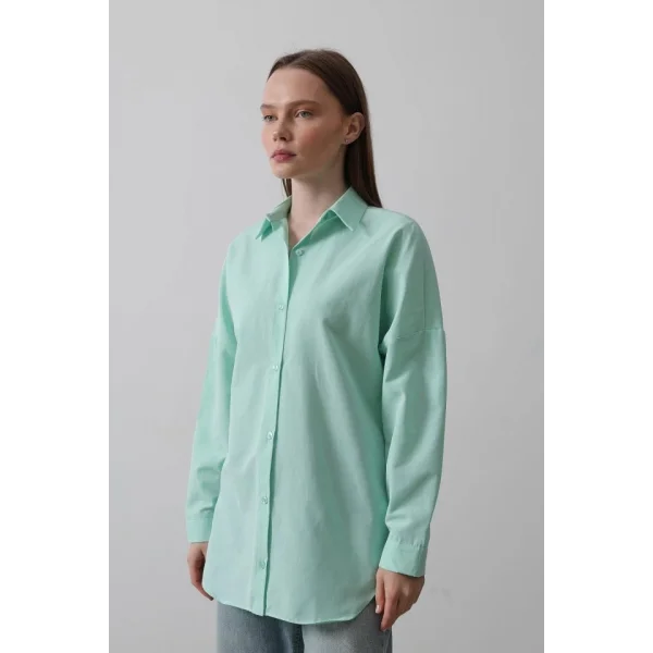 Uzun Kol Gömlek - Mint