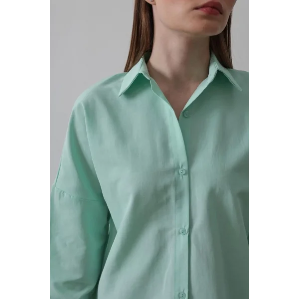 Uzun Kol Gömlek - Mint
