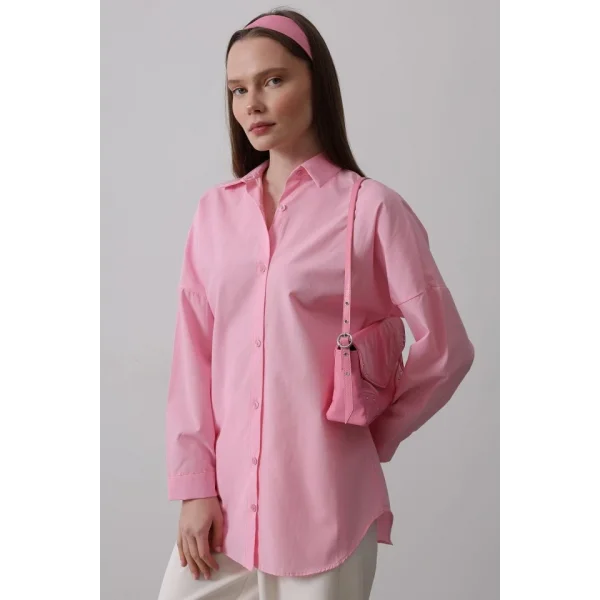 Uzun Kol Gömlek - Pembe