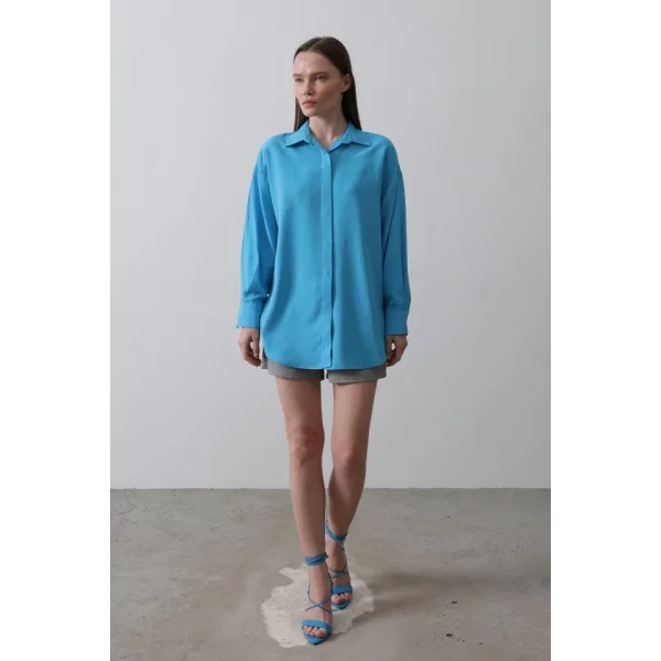 Uzun Kol Gömlek - Turkuaz