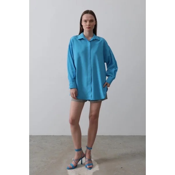 Uzun Kol Gömlek - Turkuaz