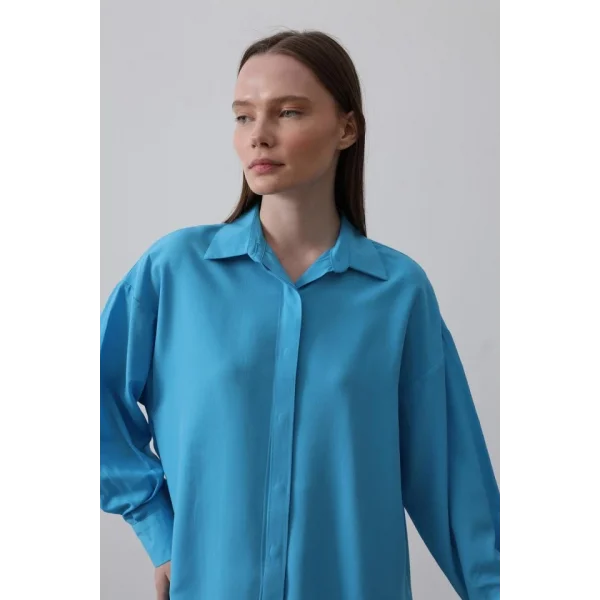 Uzun Kol Gömlek - Turkuaz