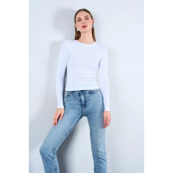 Uzun Kollu Body  Beyaz