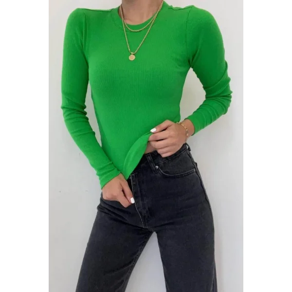 Uzun Kollu Body  Yeşil