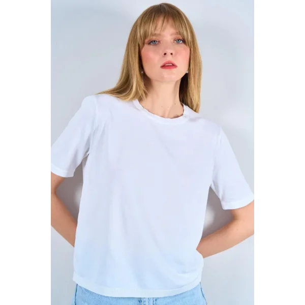 Vaniza Örgü Kazak  Optik Beyaz