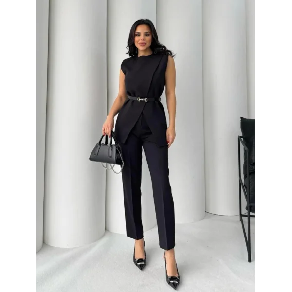 Vatkalı Ceket Pantolon İkili Takım