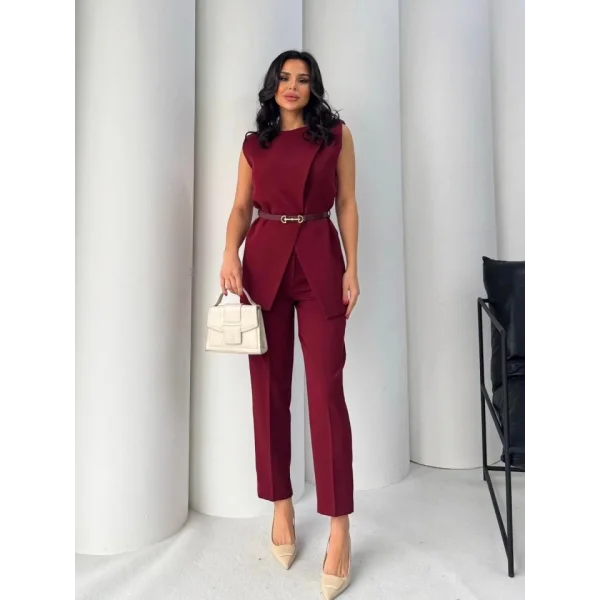 Vatkalı Ceket Pantolon İkili Takım