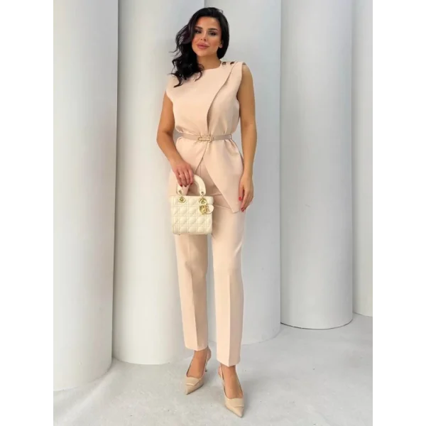 Vatkalı Ceket Pantolon İkili Takım