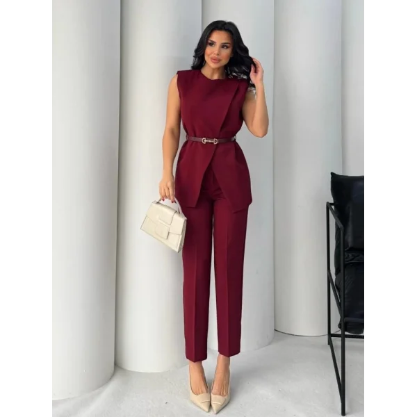 Vatkalı Ceket Pantolon İkili Takım