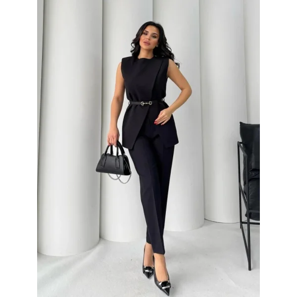 Vatkalı Ceket Pantolon İkili Takım