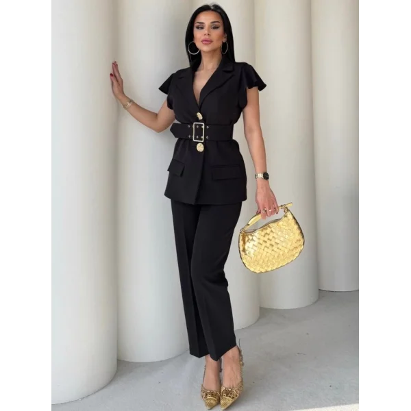 Vatkalı Yelek Pantolon İkili Takım