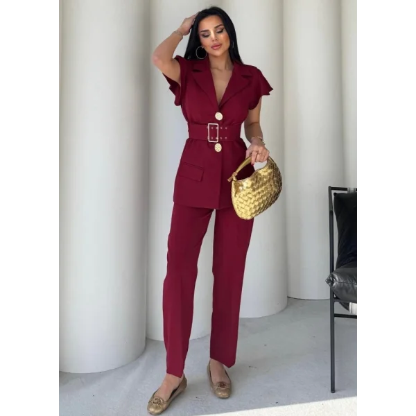 Vatkalı Yelek Pantolon İkili Takım