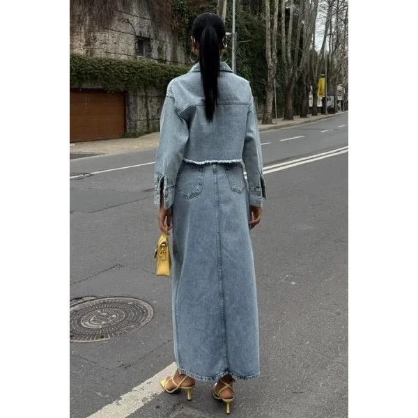 Veronika Yırtmaçlı Denim Takım 9913