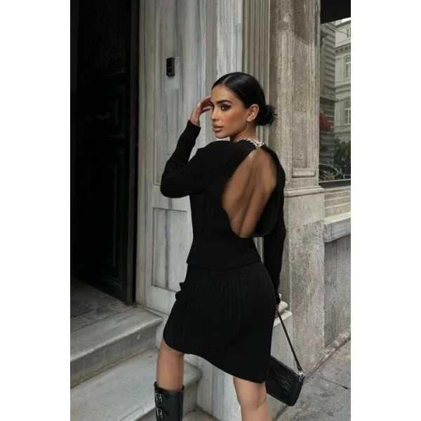 Vinca Zincir Detay Sırt Dekolte Takım 9580-01