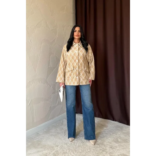 Vizon Polar Baklava Ekose Ceket