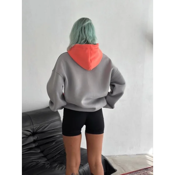 W Nakış İşlemeli Kapüşonlu weatshirt  avi