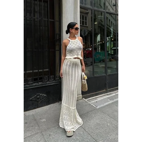 Wendy Kroşe Crop Takım 9841