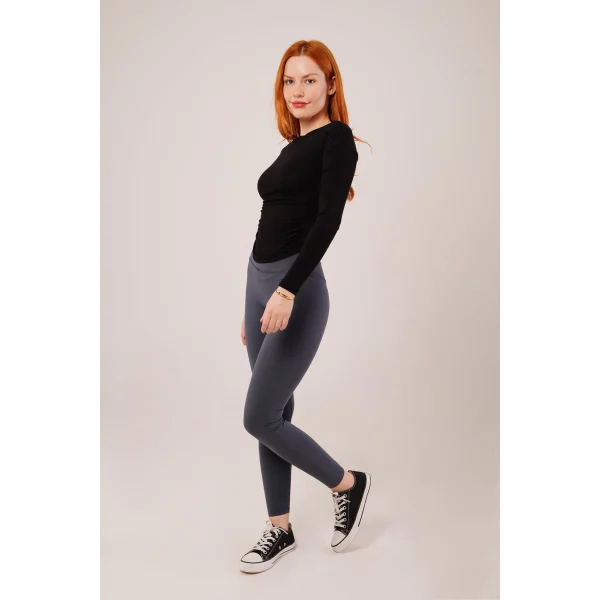 Yaka Detay Uzun Kollu Basic iyah Bluz