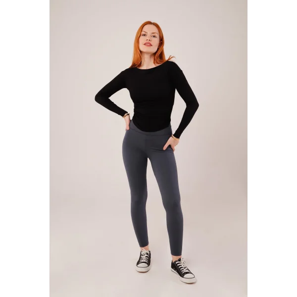 Yaka Detay Uzun Kollu Basic iyah Bluz