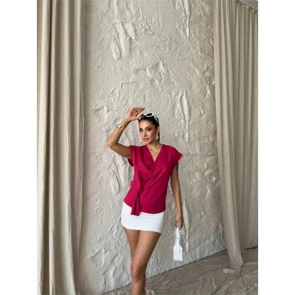 YANDAN BAĞAA DETAYI KOUZ BUZ  Fuşya