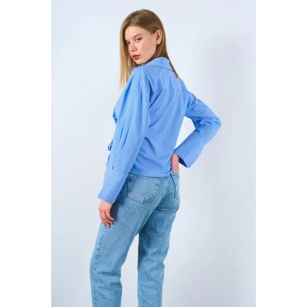 Yandan Bağalamalı Gömlek  aviBeyaz