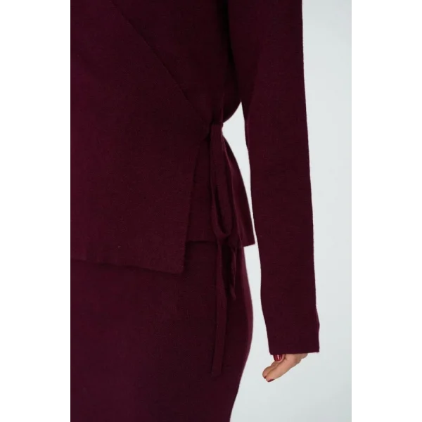 Yandan Bağlamalı Etekli Takım  Bordo