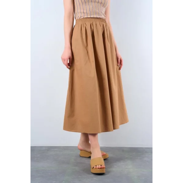 Yandan Cepli Etek  KAHVE