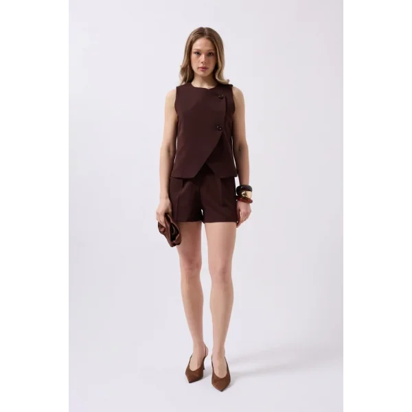 Yandan Düğmeli Dokuma Yelek