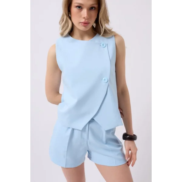 Yandan Düğmeli Dokuma Yelek